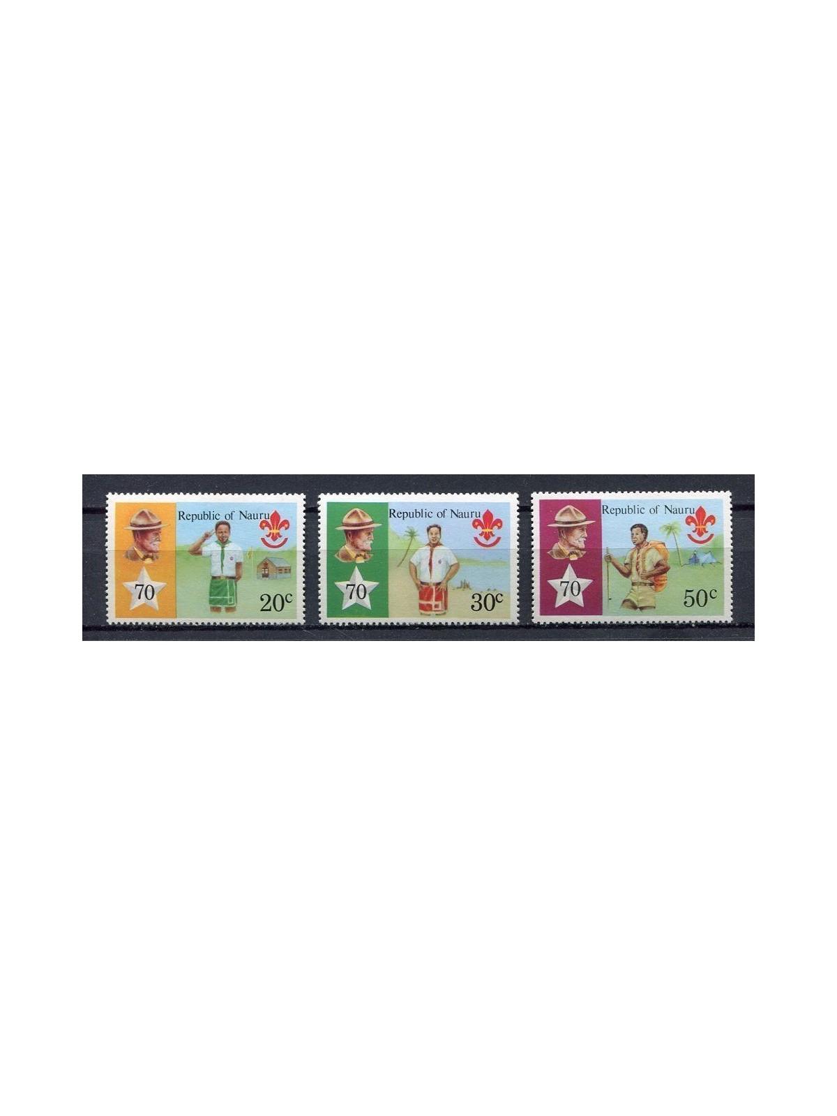 NAURU 1978 Anniversario del movimento scout 3v MNH**