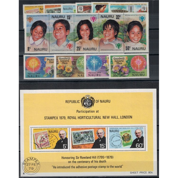 NAURU 1979 Annata completa 15v + 1 BF MNH**
