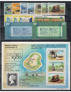 NAURU 1980 Annata completa 14v + 1 BF MNH**
