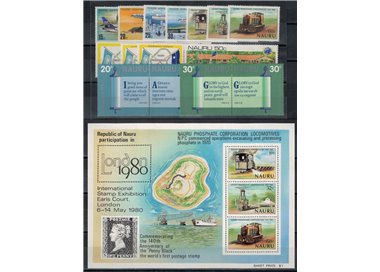 NAURU 1980 Annata completa 14v + 1 BF MNH**