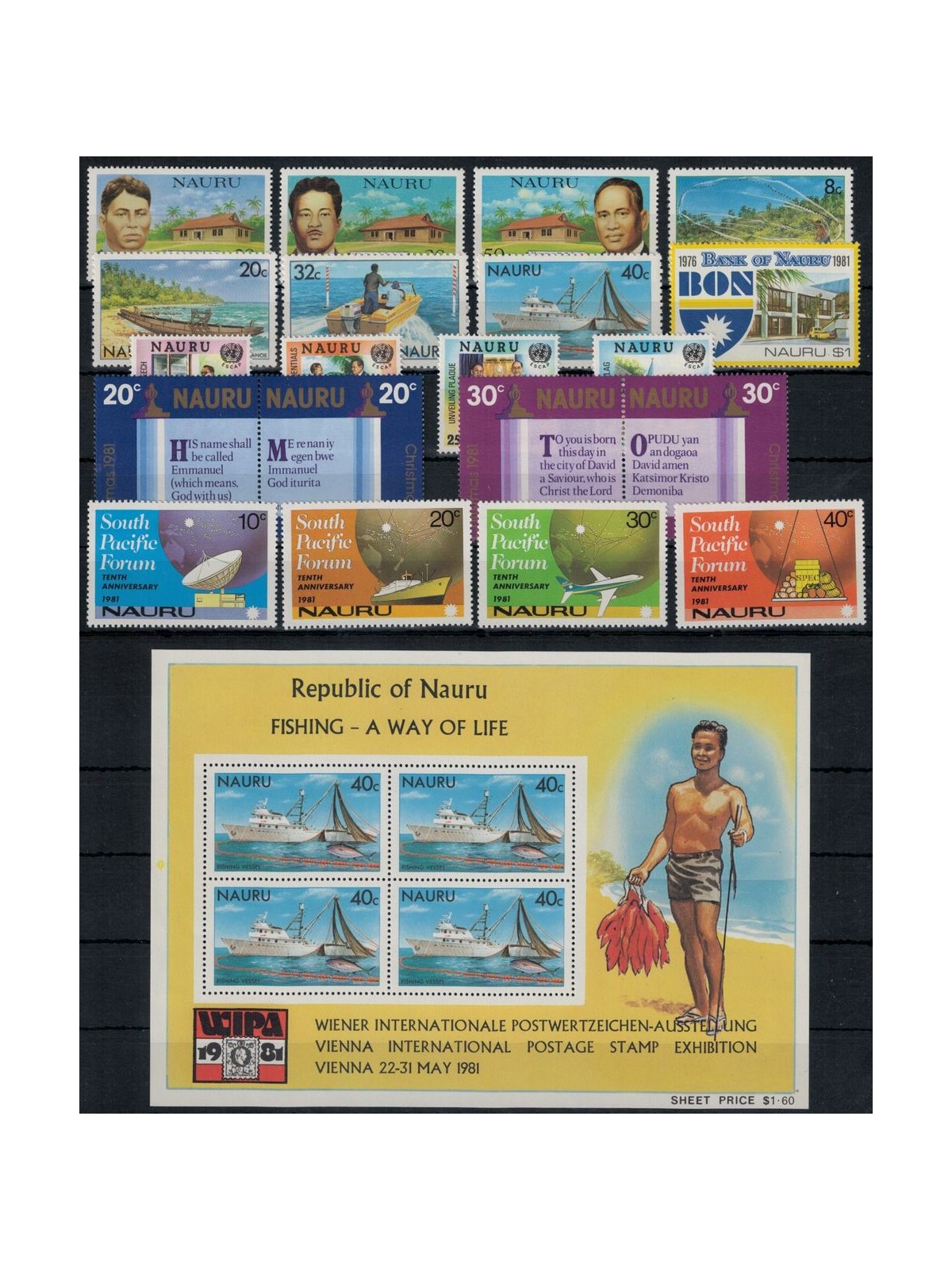 NAURU 1981 Annata completa 20v + 1 BF MNH**