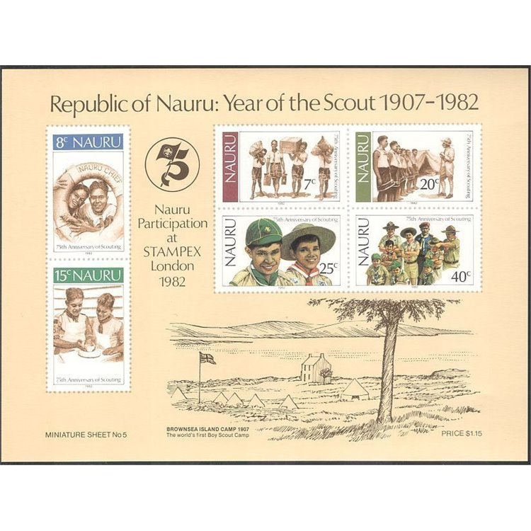 NAURU 1982 Scouting s/s MNH**