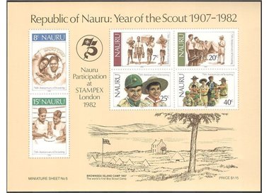NAURU 1982 Scouting s/s MNH**