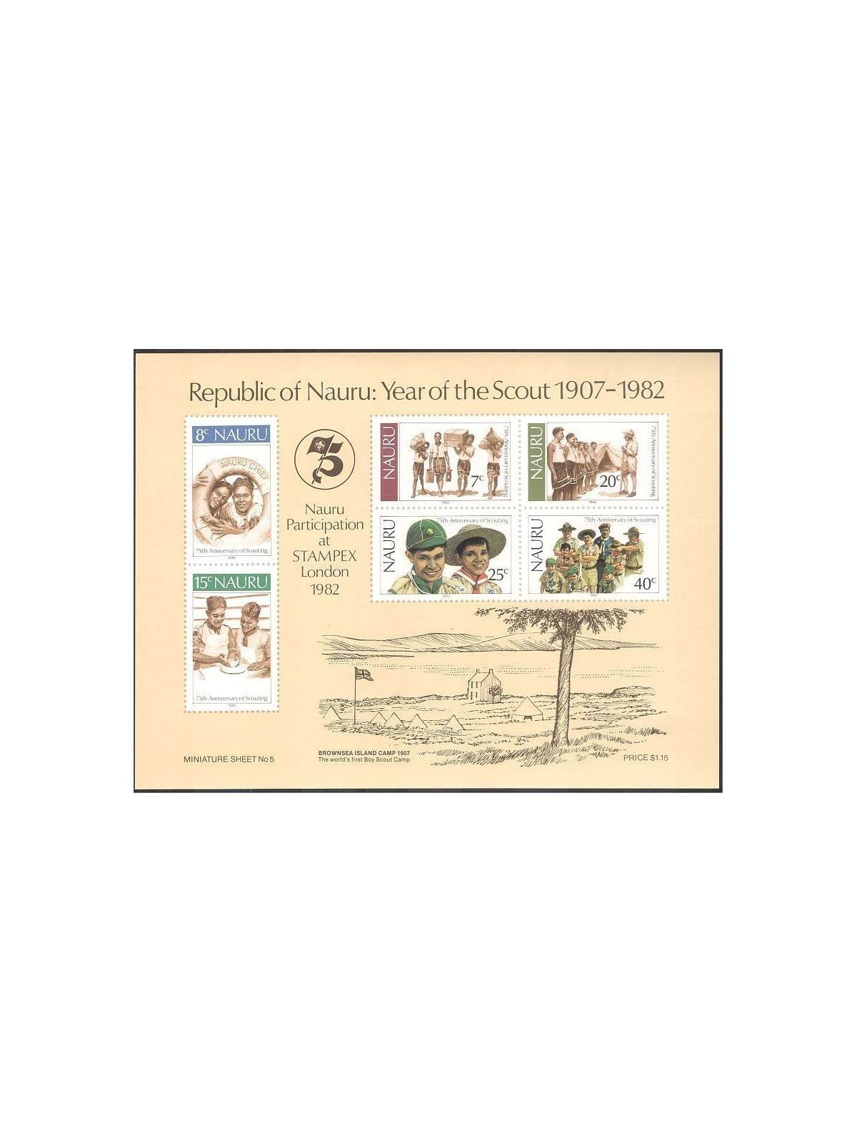 NAURU 1982 Scouting s/s MNH**