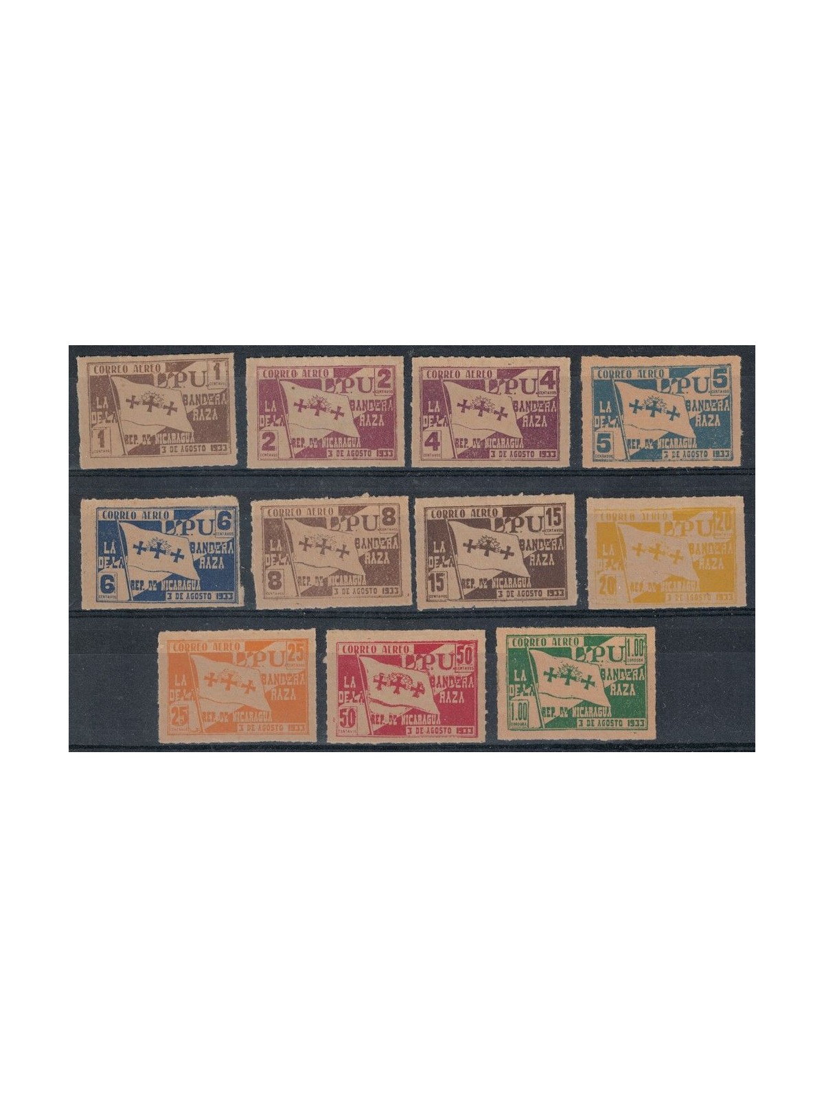 NICARAGUA 1933 Columbus, airmail 11v MH*