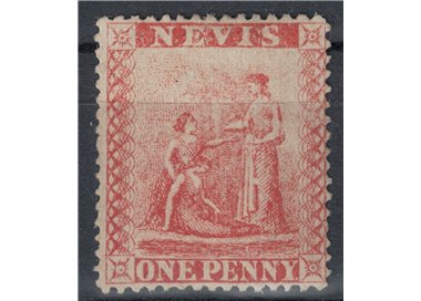 NEVIS 1866 Ordinary Series 1p Red MH*