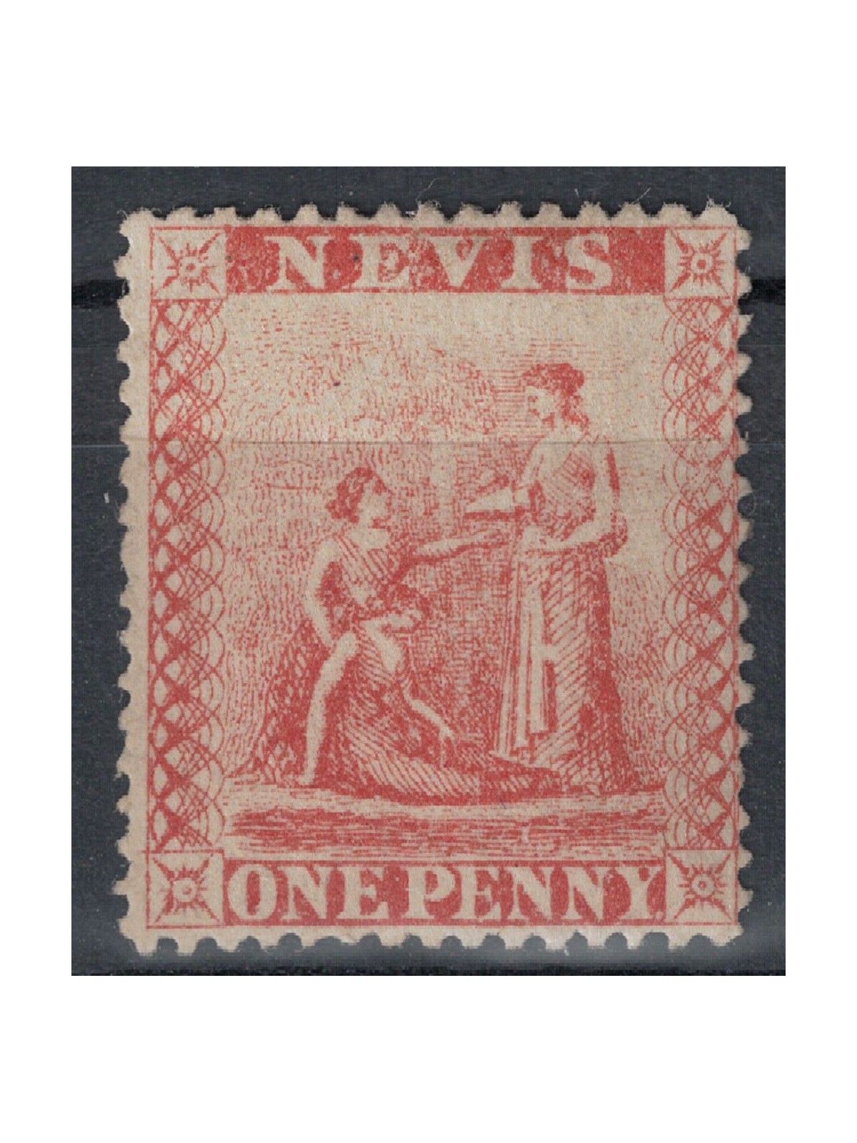 NEVIS 1866 Serie ordinaria 1p rosso MH*
