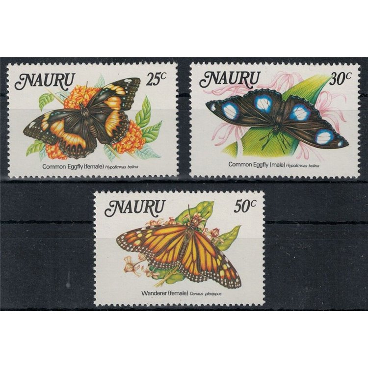 NAURU 1984 Fauna, farfalle 3v MNH**