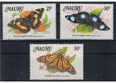 NAURU 1984 Fauna, farfalle 3v MNH**