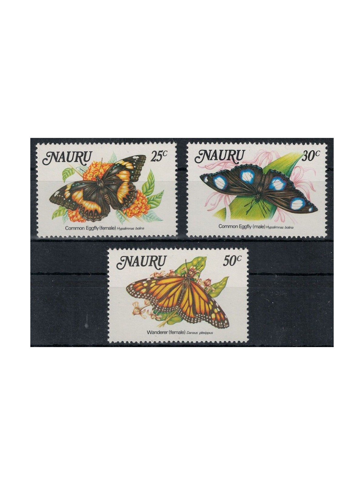 NAURU 1984 Fauna, farfalle 3v MNH**