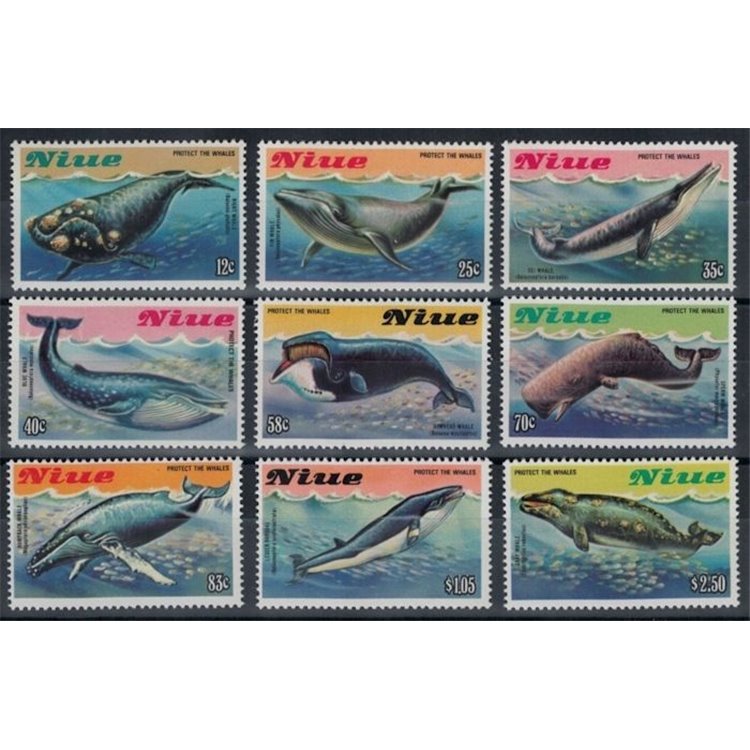 NIUE 1983 Whales 9v MNH**