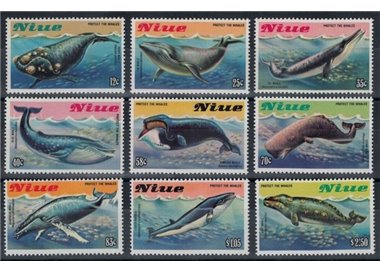 NIUE 1983 Balene 9v MNH**
