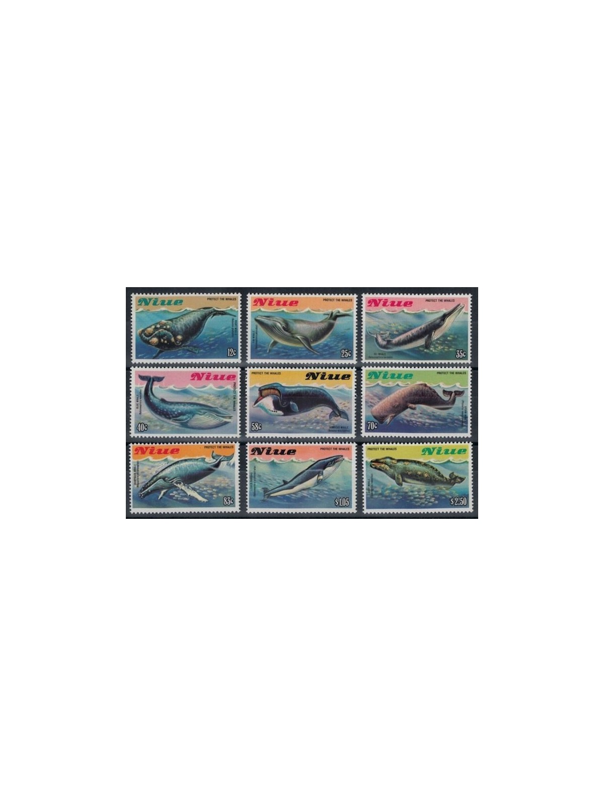 NIUE 1983 Whales 9v MNH**