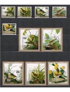 NIUE 1985 John James Audubon, birds 5v + 5 s/s MNH**