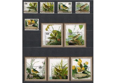 NIUE 1985 John James Audubon, uccelli 5v + 5 BF MNH**