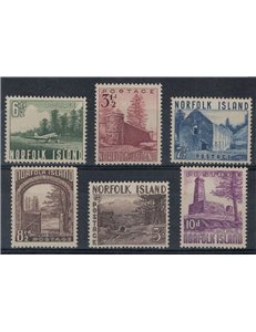NORFOLK 1954 Serie ordinaria 6v MNH**
