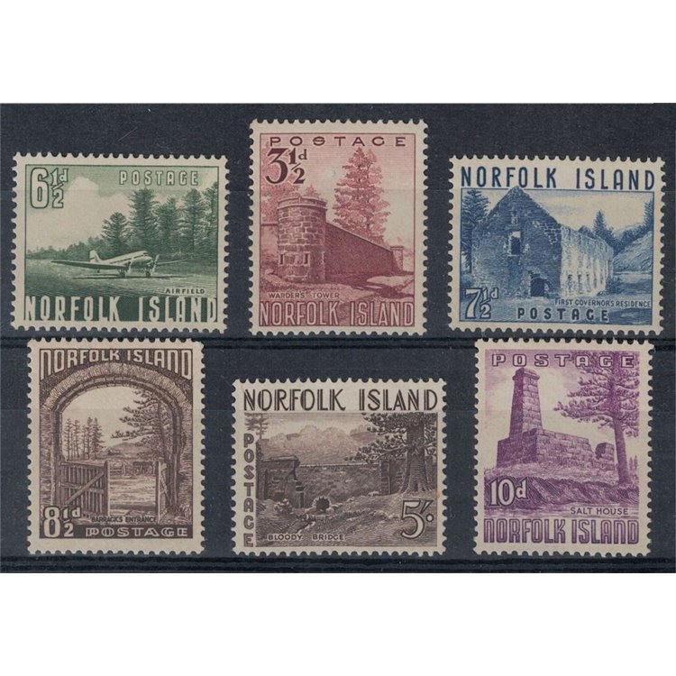 NORFOLK 1954 Serie ordinaria 6v MNH**
