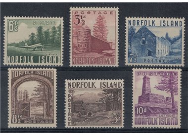 NORFOLK 1954 Ordinary series 6v MNH**