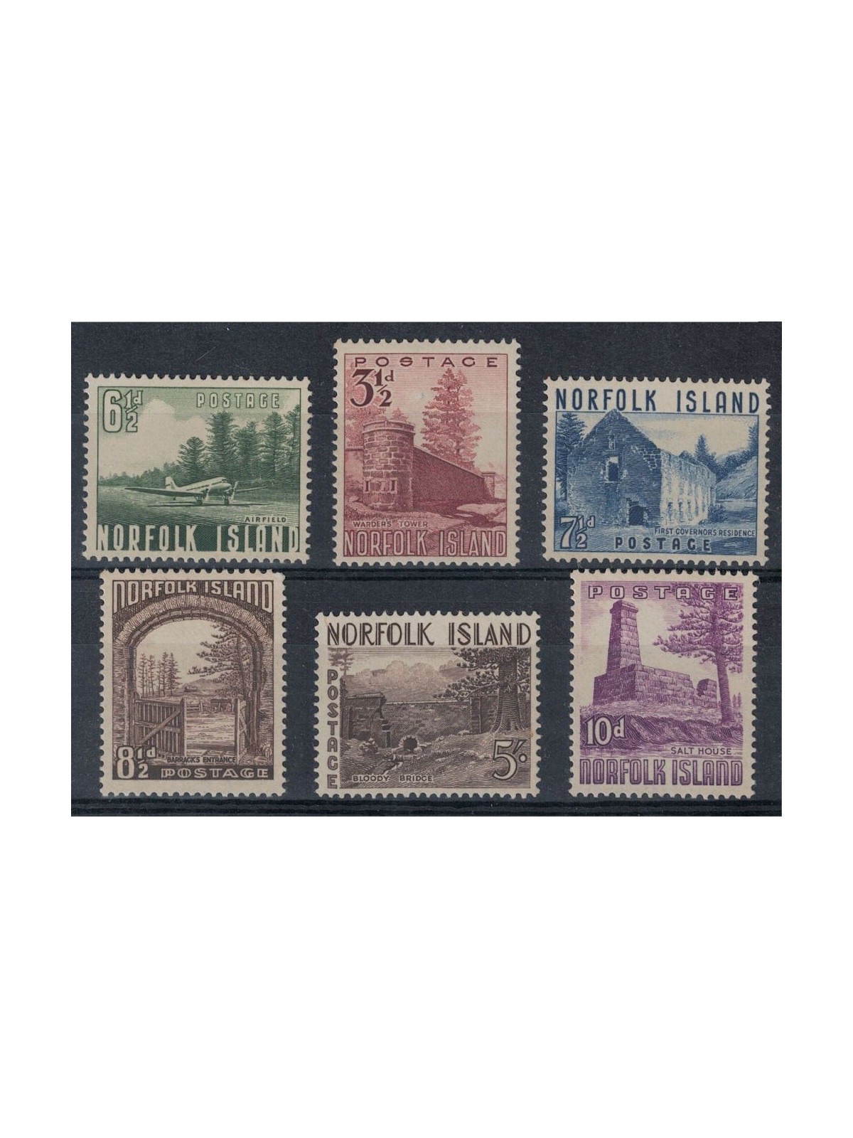 NORFOLK 1954 Ordinary series 6v MNH**