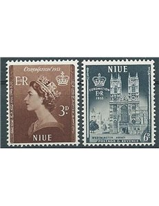 NIUE 1953 Coronation 2v MNH**