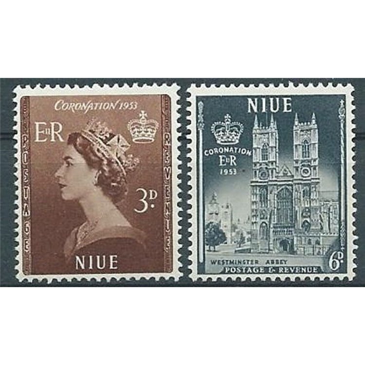 NIUE 1953 Coronation 2v MNH**
