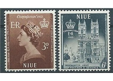 NIUE 1953 Coronation 2v MNH**
