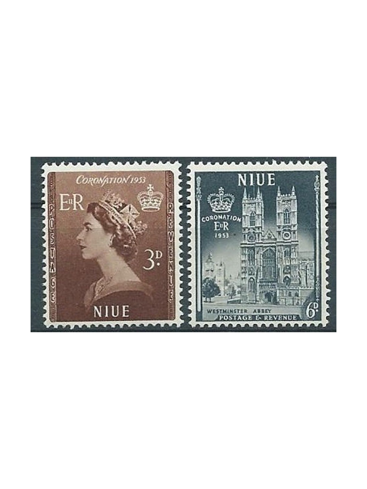 NIUE 1953 Coronation 2v MNH**