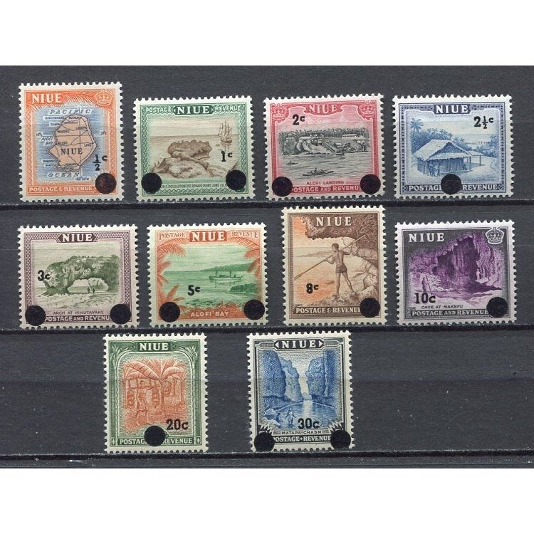 NIUE 1967 Definitives, overprints 10v MNH**