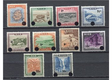 NIUE 1967 Definitives, overprints 10v MNH**