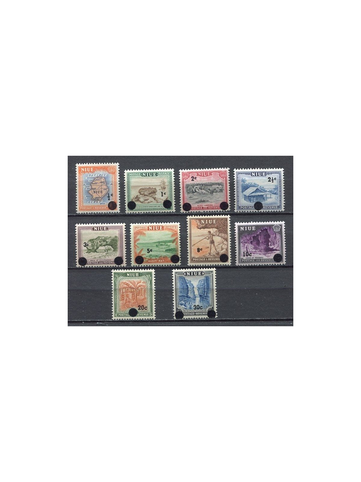 NIUE 1967 Definitives, overprints 10v MNH**