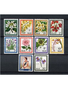 NIUE 1969 Definitives, flowers 10v MNH**