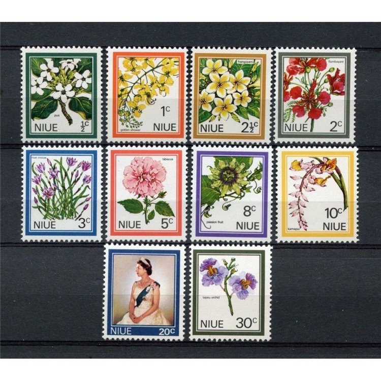 NIUE 1969 Definitives, flowers 10v MNH**