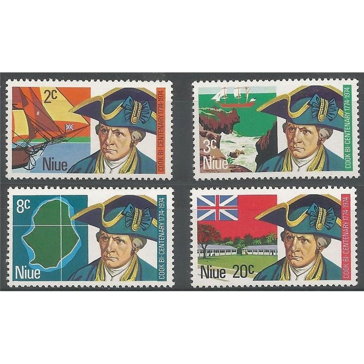 NIUE 1974 James Cook 4v MNH**