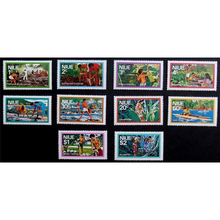 NIUE 1976 Definitives, economy 10v MNH**