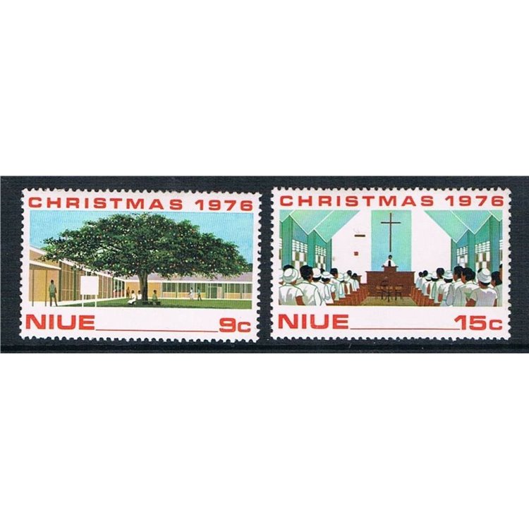 NIUE 1976 Christmas 2v MNH**