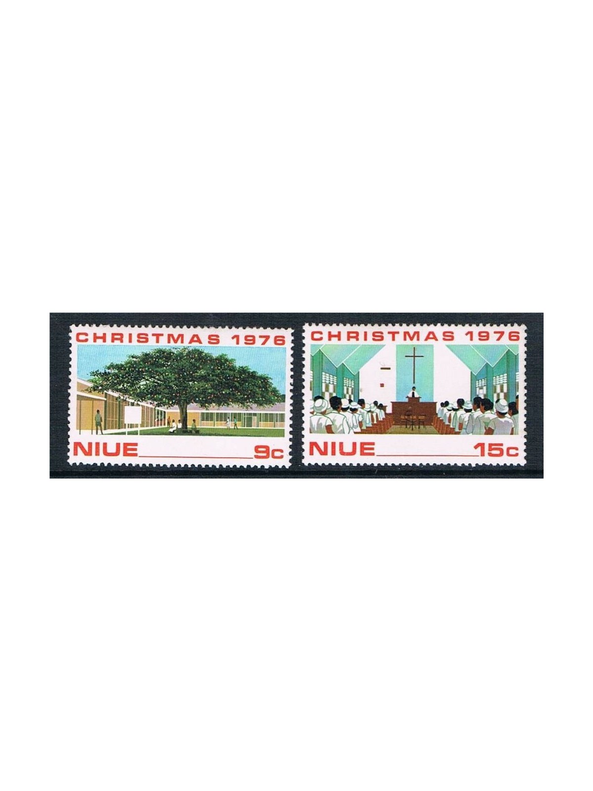 NIUE 1976 Christmas 2v MNH**