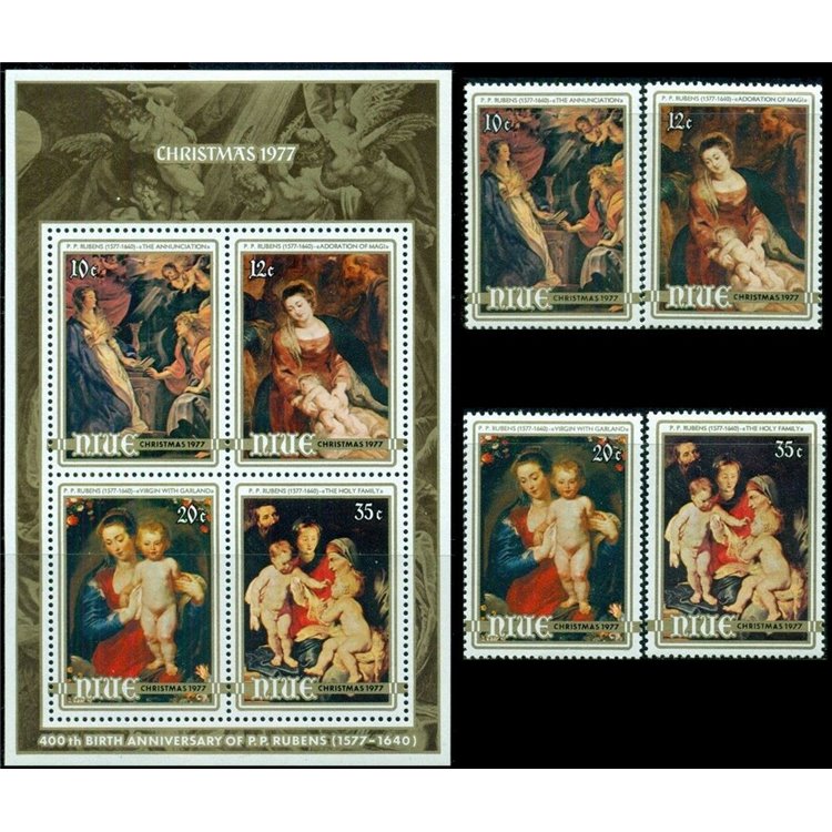 NIUE 1977 Christmas, Rubens paintings 4v MNH**