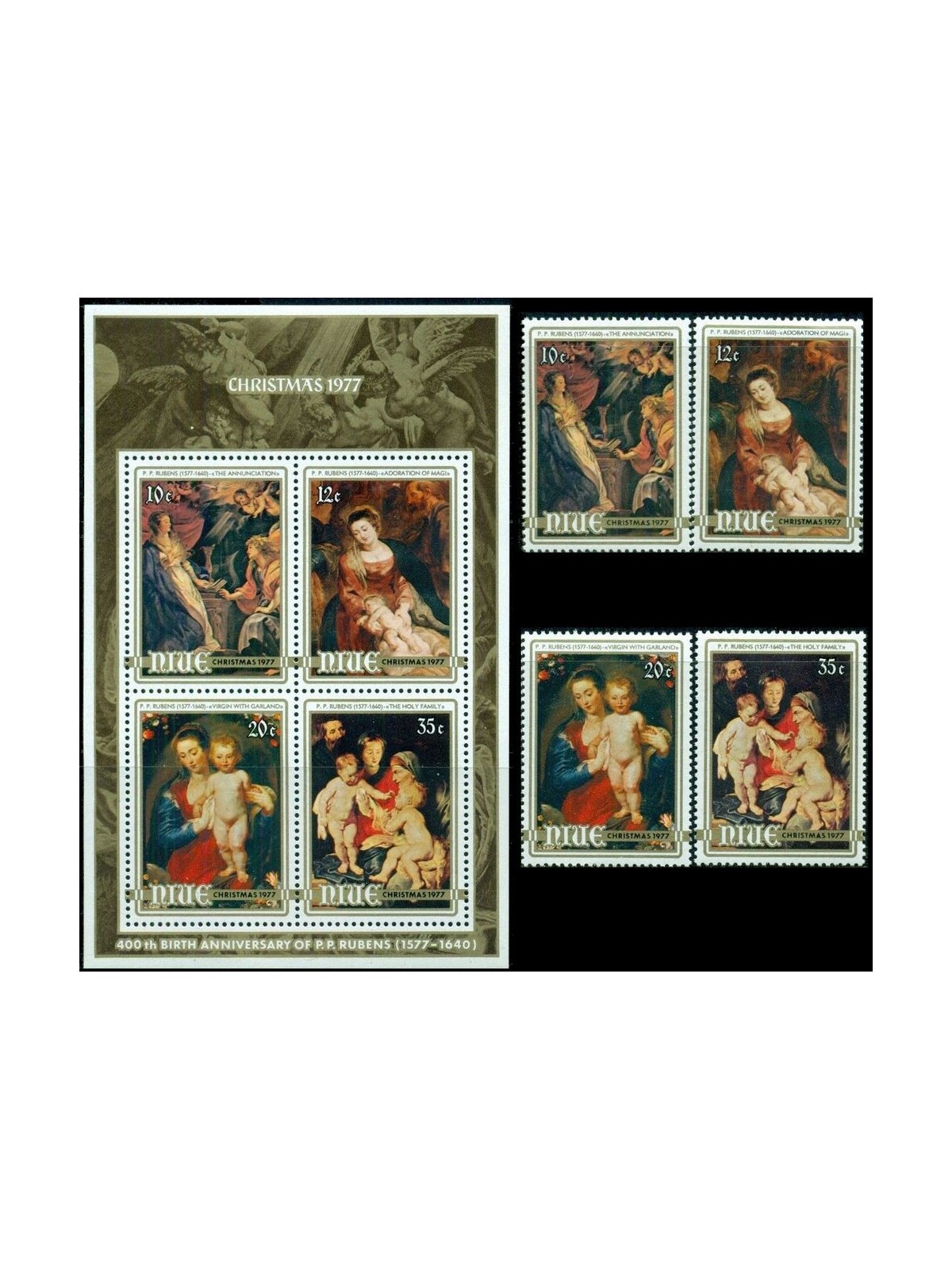 NIUE 1977 Christmas, Rubens paintings 4v MNH**