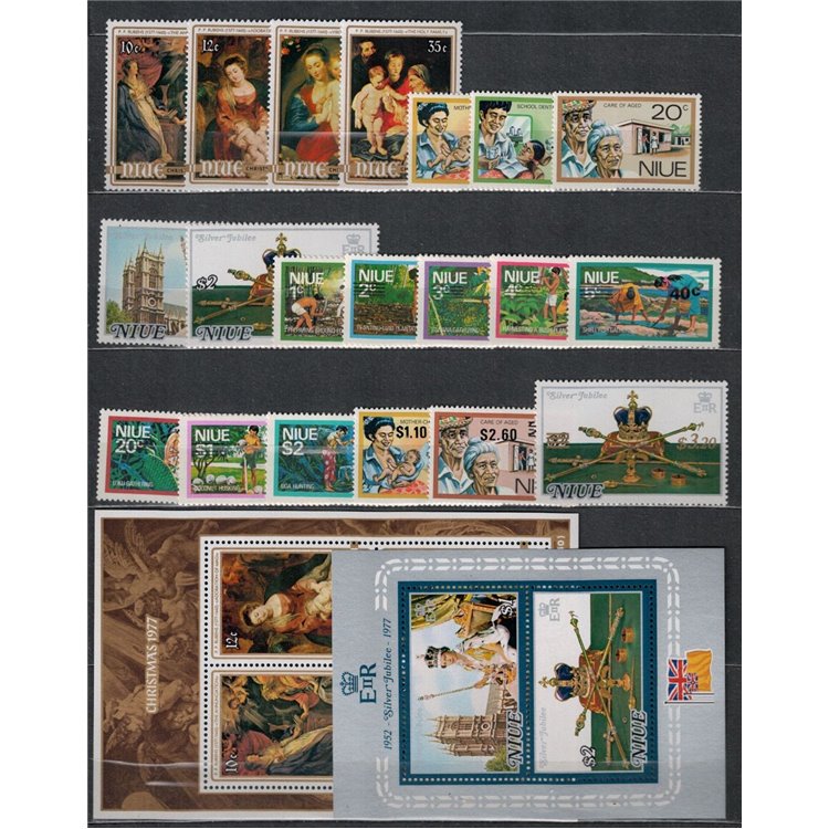 NIUE 1977 Complete Year - Complete yearet 20v + 2 s/s MNH**