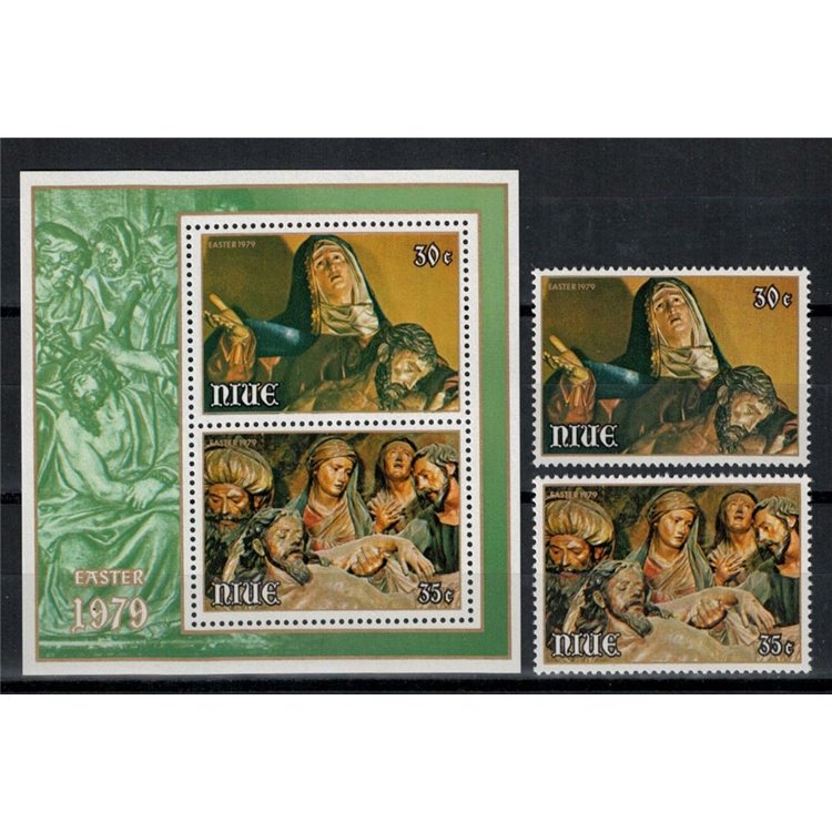 NIUE 1979 Easter 2v + 1 BF MNH**