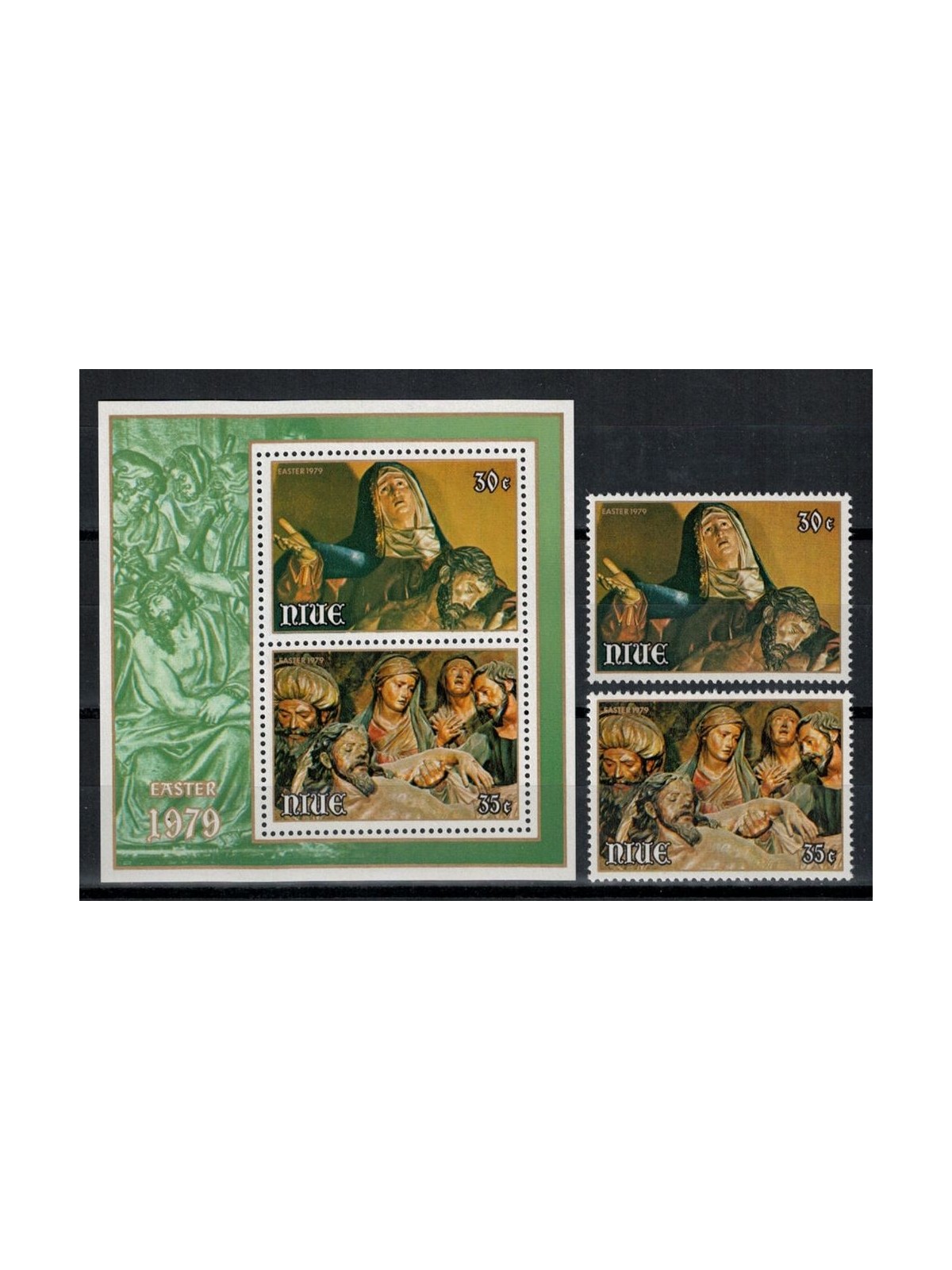 NIUE 1979 Easter 2v + 1 s/s MNH**