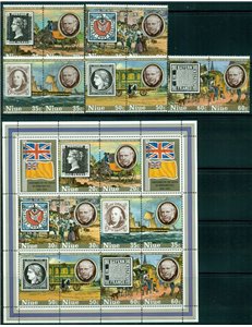 NIUE 1979 Sir Rowland Hill 10v + 1 BF MNH**
