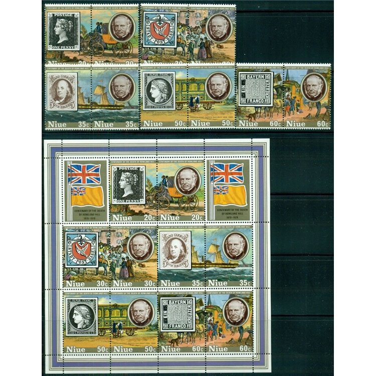NIUE 1979 Sir Rowland Hill 10v + 1 s/s MNH**