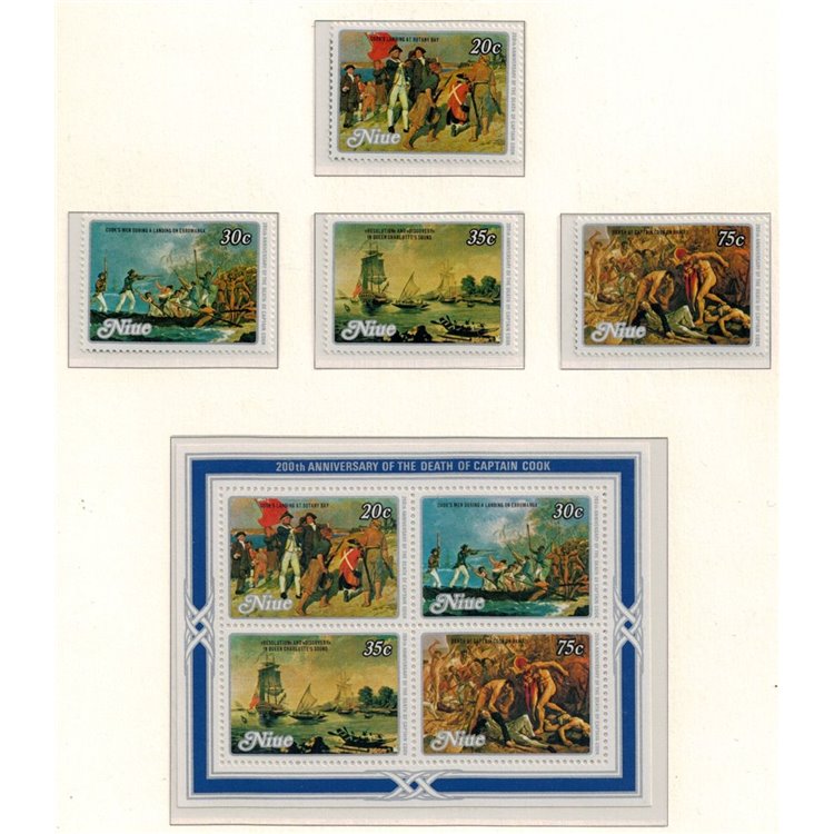 NIUE 1979 Death of James Cook 4v + 1 BF MNH**