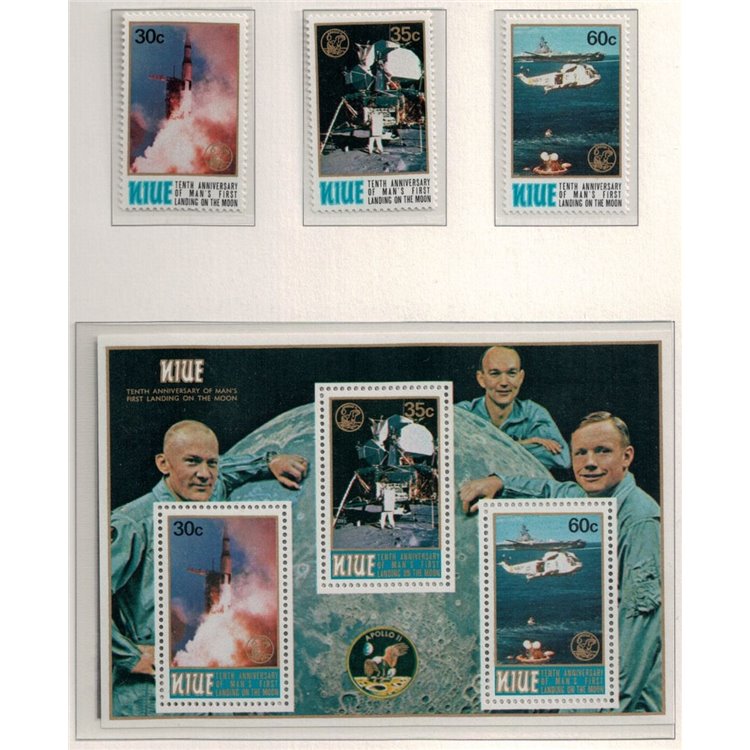 NIUE 1979 Moonlanding 3v + 1 s/s MNH**