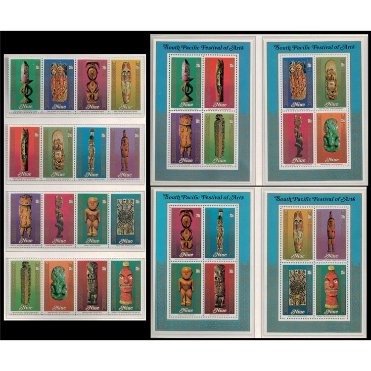 NIUE 1980 Southpacific art 16v + 4 BF MNH**
