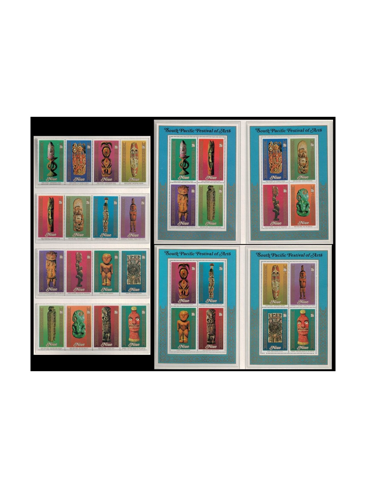 NIUE 1980 Southpacific art 16v + 4 BF MNH**