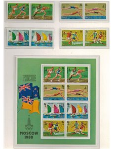 NIUE 1980 Olympic games Moscow 8v + 1 s/s MNH**