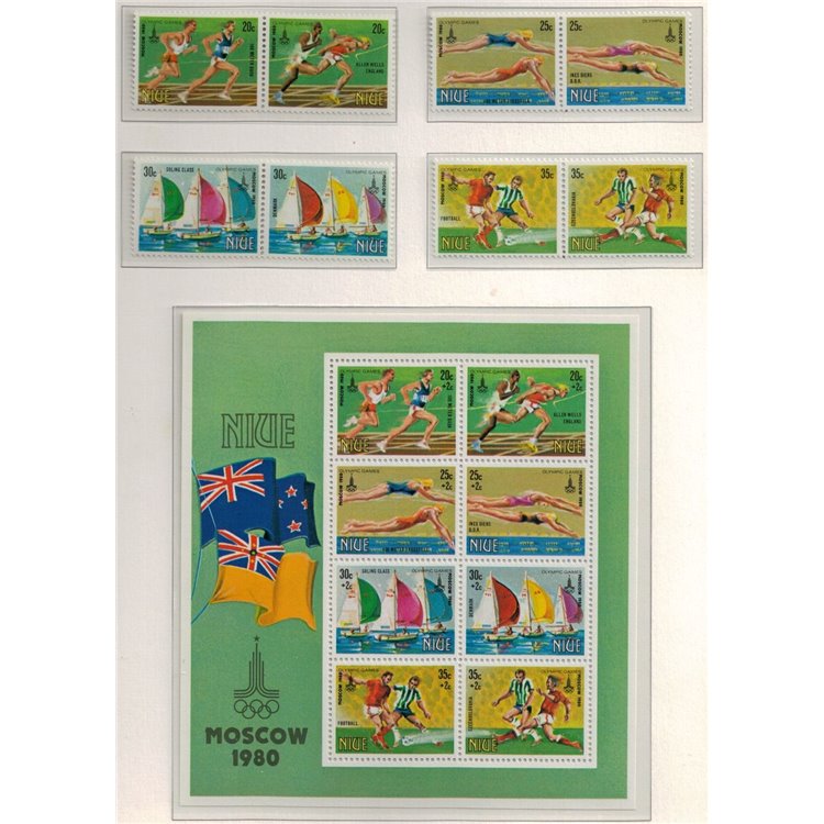 NIUE 1980 Olympic games Moscow 8v + 1 s/s MNH**