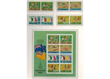NIUE 1980 Olympic games Moscow 8v + 1 s/s MNH**